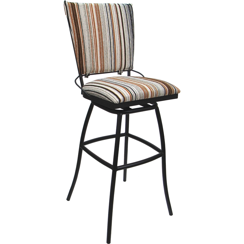 Outdoor Indoor Extra Tall Stool -Jenna PB Armless Driftwood Nutmeg Fabric - Gray