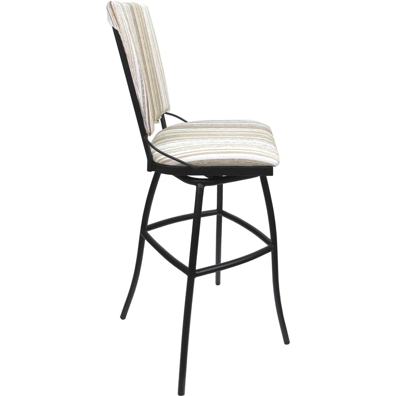 Outdoor Indoor Extra Tall Stool - Jenna PB Armless Driftwood White Fabric - Gray