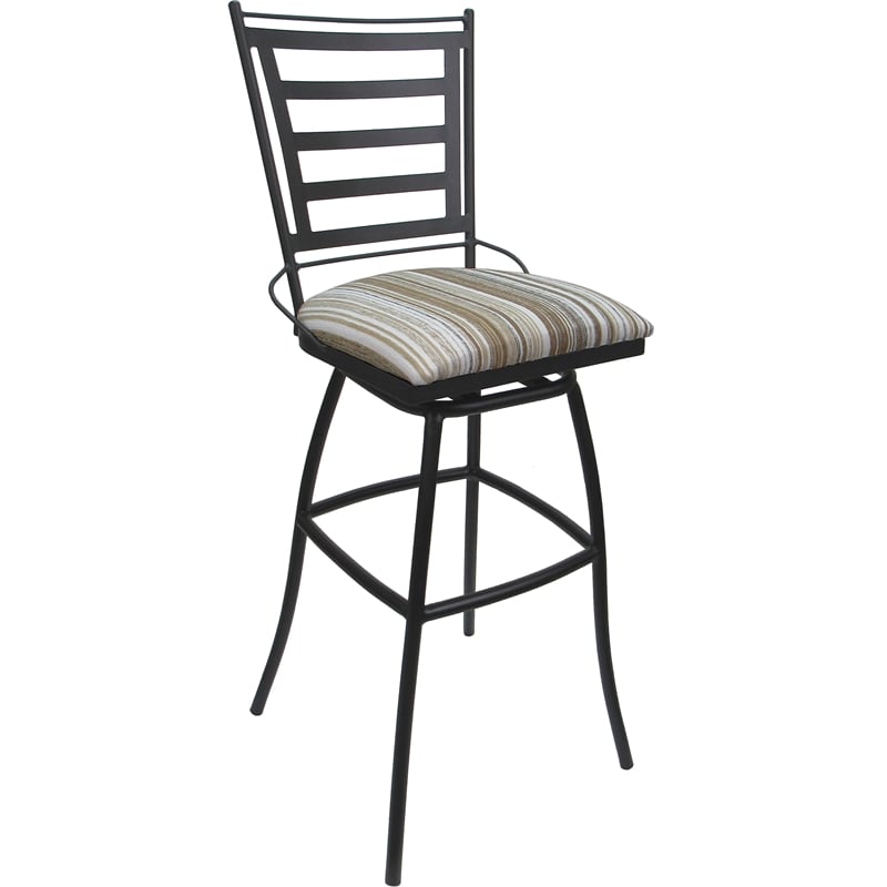 Outdoor Indoor Extra Tall Stool - Jenna PB Armless Driftwood White Fabric - Gray