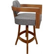 Swivel Wood Counter Stool 26' Seat - Kadir Plus - Mojave Gray Fabric - Honey