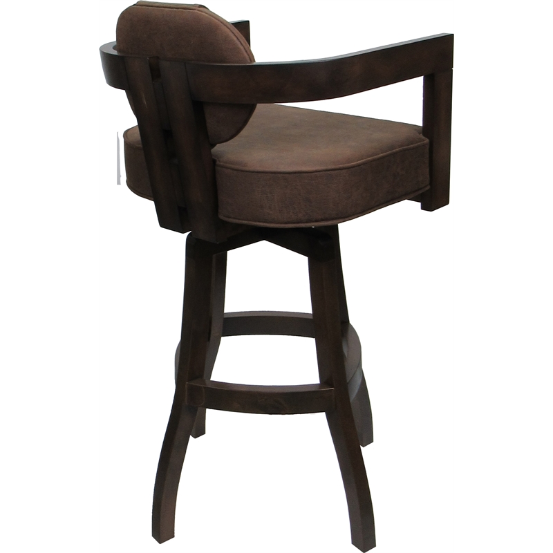 Swivel Wood Counter Stool - Kadir Plus - NW Whiskey Tobacco Fabric - Dark Walnut