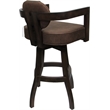 Swivel Wood Counter Stool - Kadir Plus - NW Whiskey Tobacco Fabric - Dark Walnut
