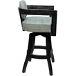 Swivel Wood Counter Stool - Kadir Plus - Watusi Aquatint Teal Fabric - Gray