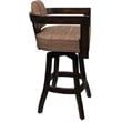Swivel Wood Counter Stool - Kadir Plus - Watusi Madder Red Fabric - Dark Walnut