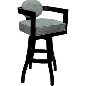 Swivel Wood Bar Stool - Kadir Plus - Watusi Aqua - Black