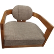 Swivel Wood Extra Tall Bar Stool - Kadir Plus - Basin Beige Fabric - Honey
