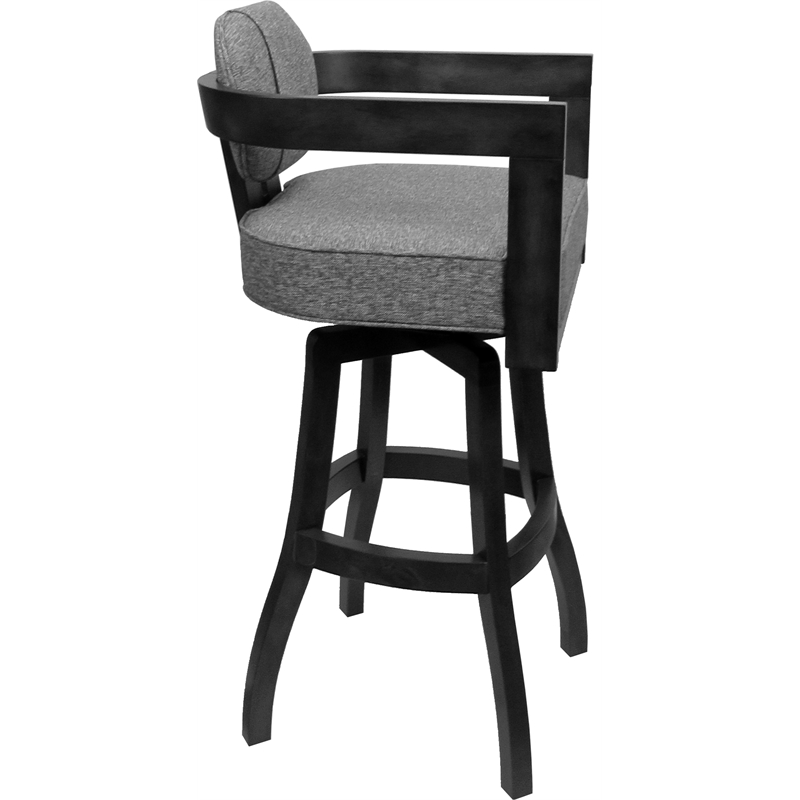 Swivel Wood Extra Tall Bar Stool - Kadir Plus - Mojave Gray Fabric - Gray
