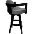 Swivel Wood Extra Tall Bar Stool - Kadir Plus - Plumley Cocoa Fabric - Black