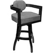 Swivel Wood Extra Tall Bar Stool - Kadir Plus - Plumley Cocoa Fabric - Gray