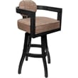 Swivel Wood Extra Tall Bar Stool - Kadir Plus - Watusi Madder Red Fabric - Gray