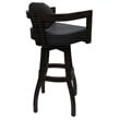 Swivel Wood Extra Tall Bar Stool - Kadir Plus - Gray Vinyl - Dark Walnut