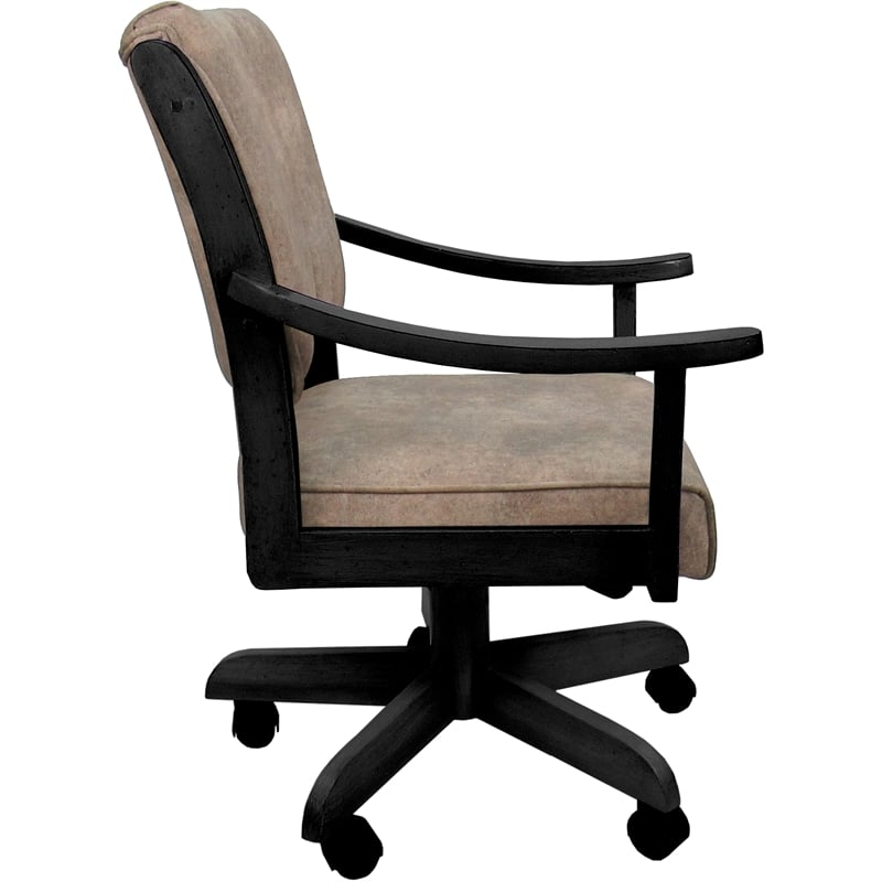 Limited Casa Caster Solid Wood Dining Chair - Ohio Dust Chestnut Fabric on Black