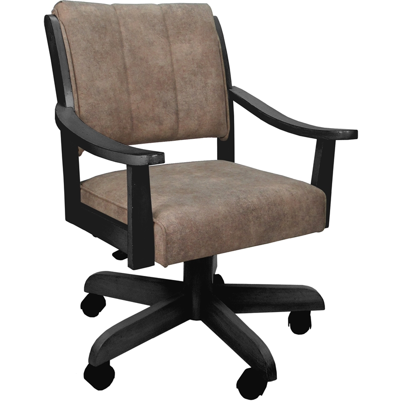 Limited Casa Caster Solid Wood Dining Chair - Ohio Dust Chestnut Fabric on Black