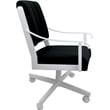 Leather Memphis Dining Caster Chair Swivel Tilt - Black Leather on White