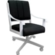 Leather Memphis Dining Caster Chair Swivel Tilt - Black Leather on White