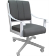 Leather Memphis Dining Caster Chair Swivel Tilt - Gray Leather on White