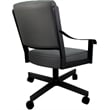 Leather Memphis Dining Caster Chair Swivel Tilt - Gray Leather on Black