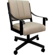 Leather Memphis Dining Caster Chair Swivel Tilt - Tan Leather on Black