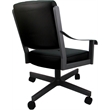 Leather Memphis Dining Caster Chair Swivel Tilt - Black Leather on Gray