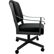Leather Memphis Dining Caster Chair Swivel Tilt - Black Leather on Gray