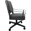 Leather Memphis Dining Caster Chair Swivel Tilt - Gray Leather on Gray