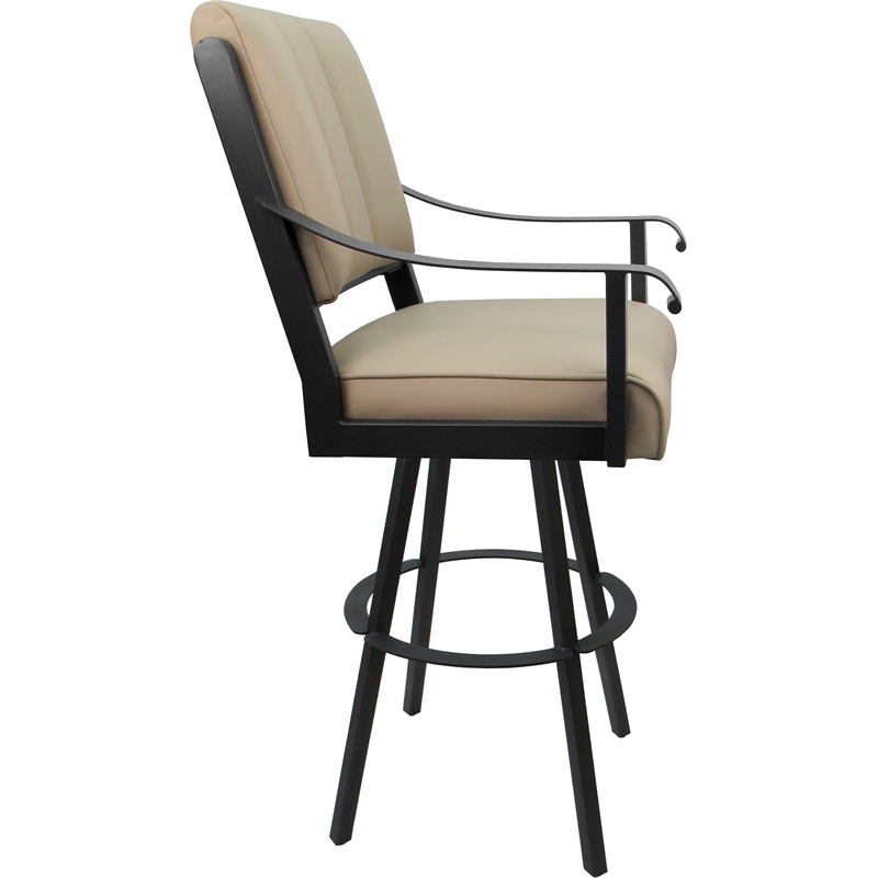 Leather Swivel Metal Counter Bar Stool 26