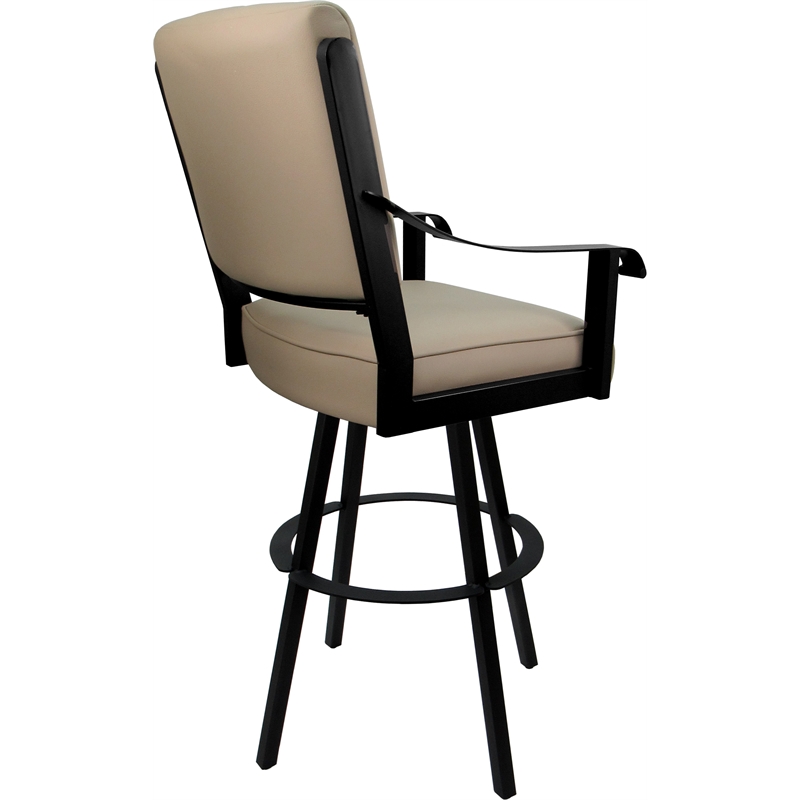 Leather Extra Tall Swivel Metal Bar Stool 34