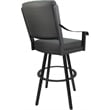 Leather Extra Tall Swivel Metal Bar Stool 34