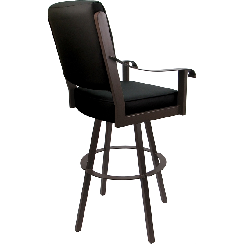 Leather Swivel Metal Bar Stool 30