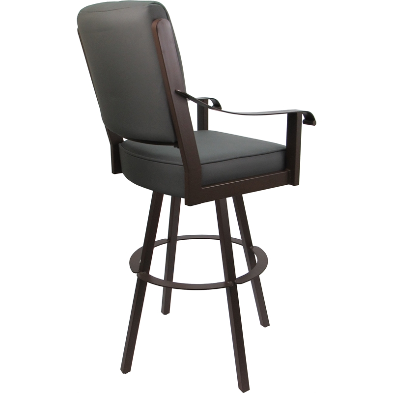 Leather Swivel Metal Bar Stool 30