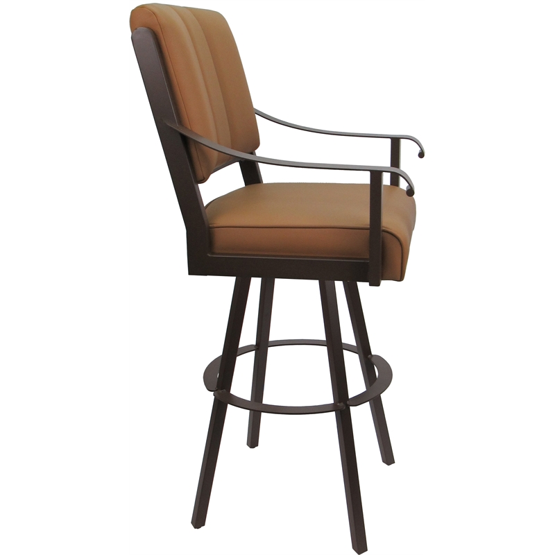 Leather Swivel Metal Bar Stool 30