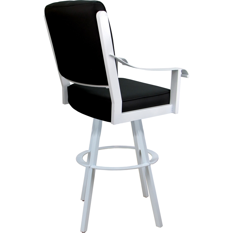 Leather Extra Tall Swivel Metal Bar Stool 34