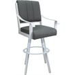 Leather Extra Tall Swivel Metal Bar Stool 34