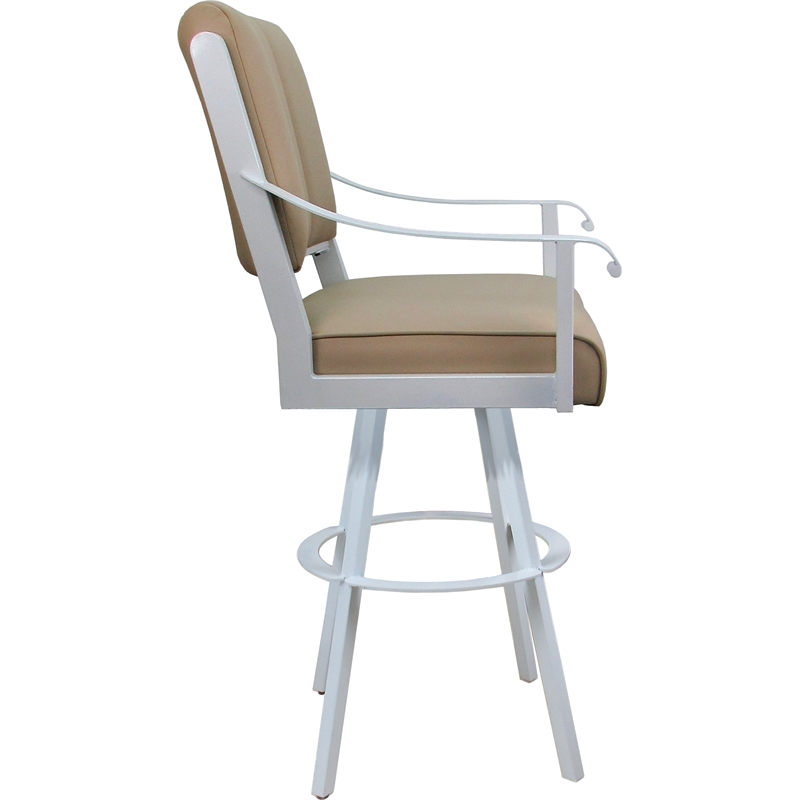 Leather Extra Tall Swivel Metal Bar Stool 34