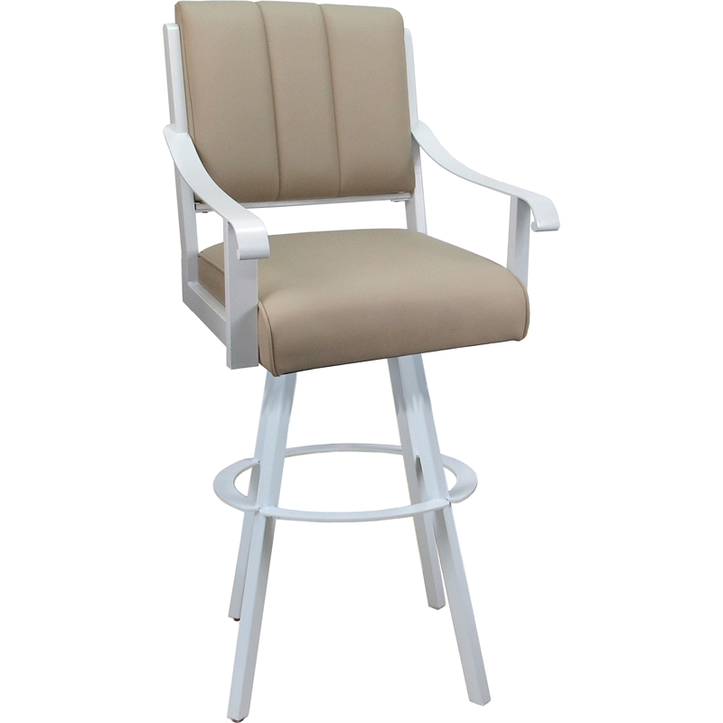 Leather Extra Tall Swivel Metal Bar Stool 34