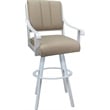 Leather Swivel Metal Bar Stool 30