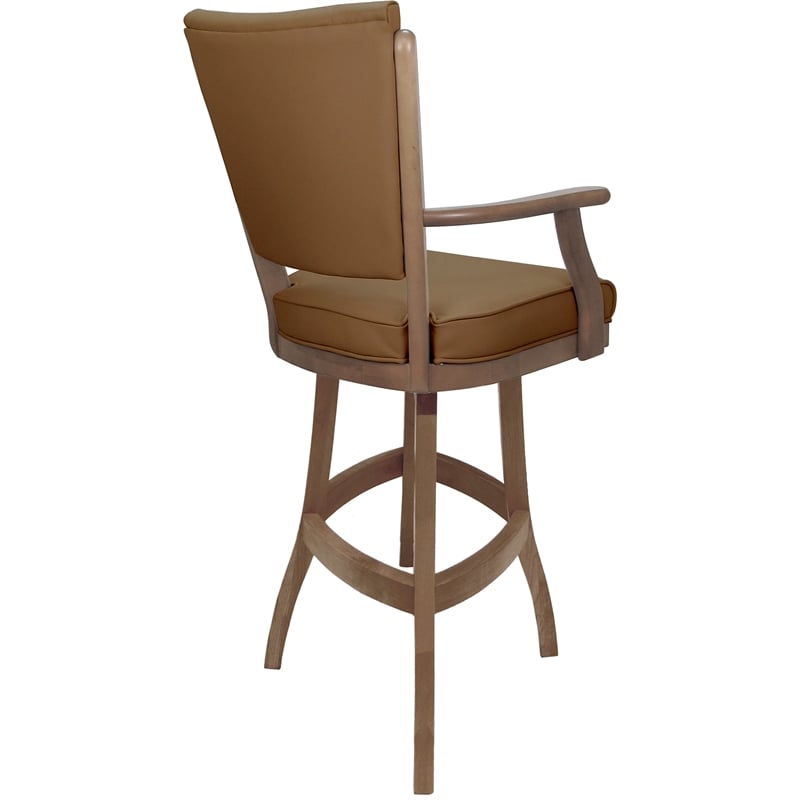 Leather Classic Solid Wood Bar Stool 30