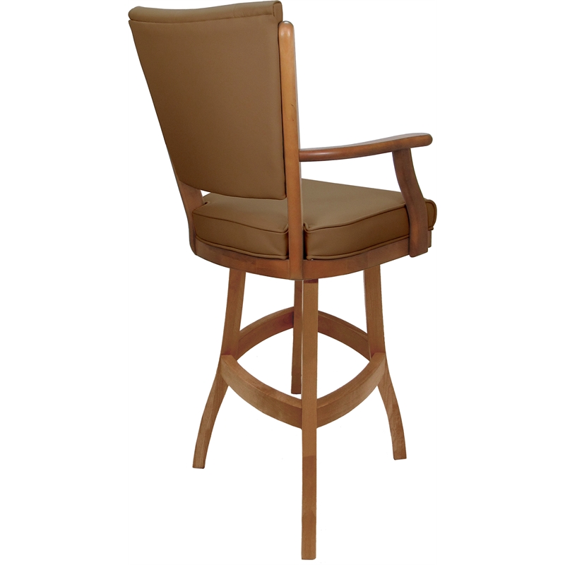 Leather Classic Solid Wood Bar Stool 30