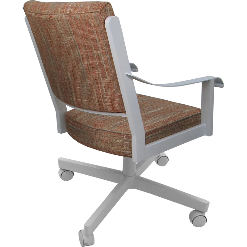 Dining Caster Chair Swivel Tilt - Memphis - Watusi Madder Red Fabric - White