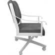 Dining Caster Chair Swivel Tilt - Memphis -Northwest Elk Charcoal Fabric - White