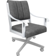 Dining Caster Chair Swivel Tilt - Memphis -Northwest Elk Charcoal Fabric - White