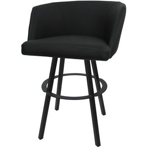 Extra Tall Bar Stool Swivel Metal 34&quot Seat - Joey - Black Vinyl - Gray