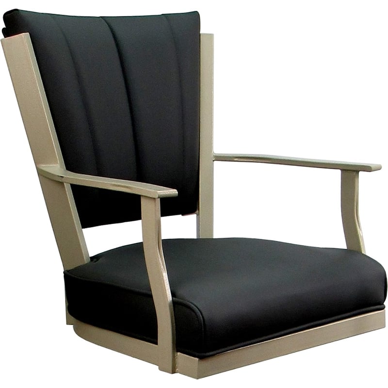 Leather Montana Dining Caster Chair Swivel Tilt - Black on Beige