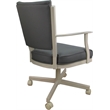Leather Montana Dining Caster Chair Swivel Tilt - Gray on Beige