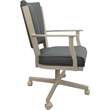 Leather Montana Dining Caster Chair Swivel Tilt - Gray on Beige
