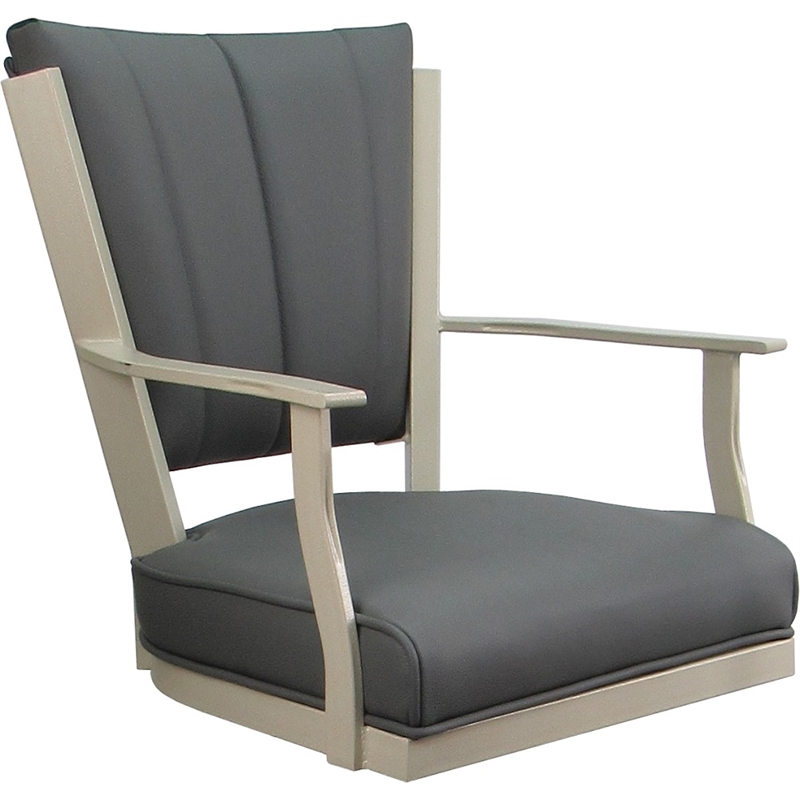 Leather Montana Dining Caster Chair Swivel Tilt - Gray on Beige