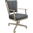 Leather Montana Dining Caster Chair Swivel Tilt - Gray on Beige