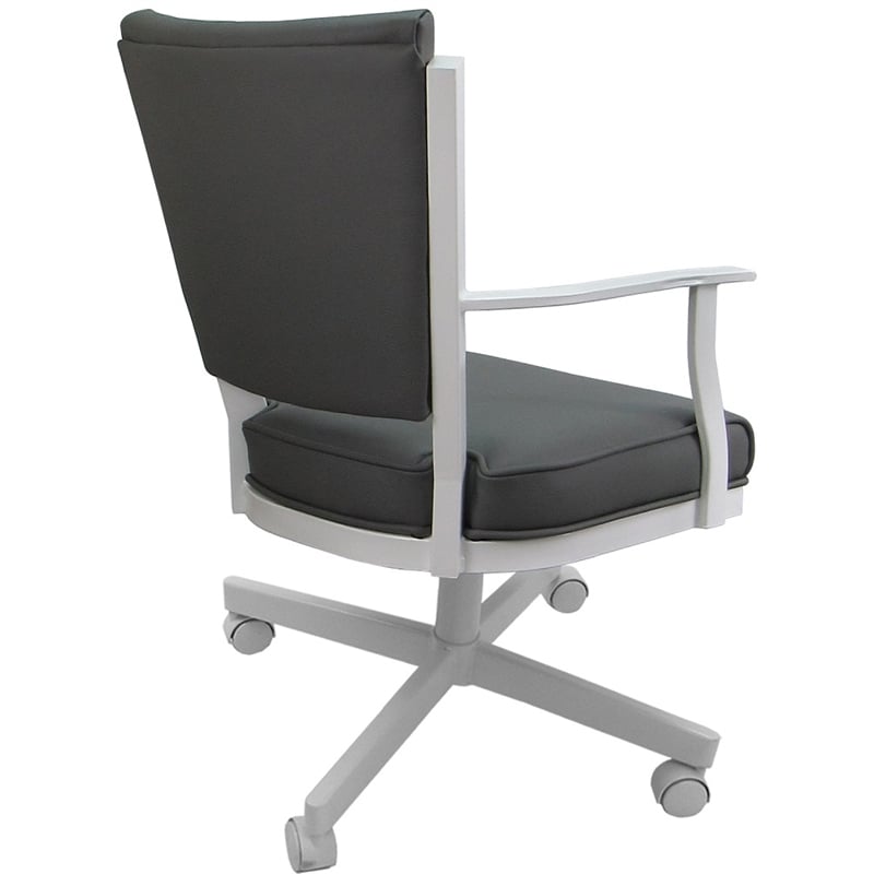 Leather Montana Dining Caster Chair Swivel Tilt - Gray on White