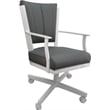 Leather Montana Dining Caster Chair Swivel Tilt - Gray on White