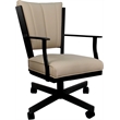 Leather Montana Dining Caster Chair Swivel Tilt - Tan on Black